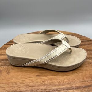 Vionic Sandal Womens 9 High Tide Butter/White Platform Arch Support Orthotic